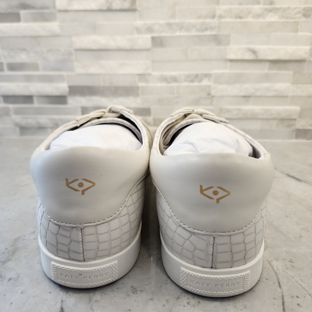 Katy Perry Collections Croc-Embossed White Sneakers - Picture 4 of 6